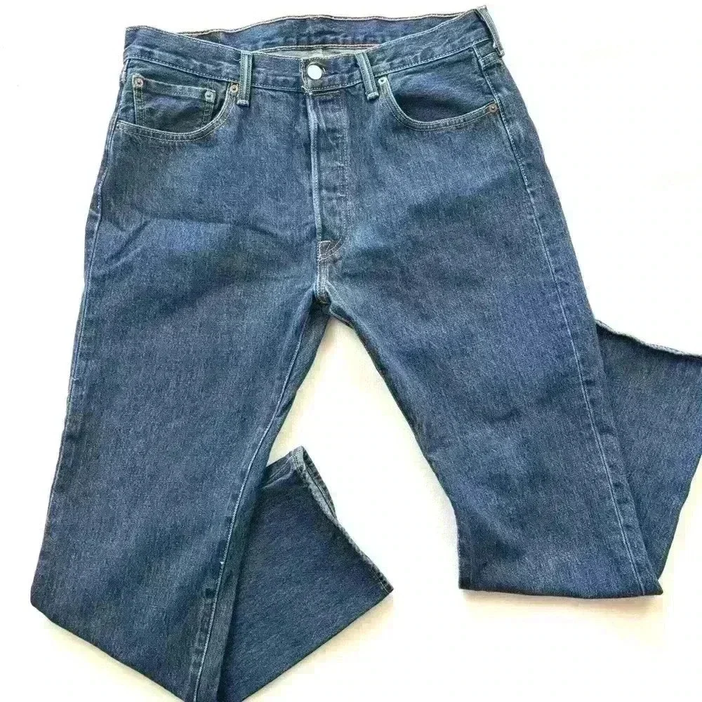 Rare Levis 501 Button Fly X-Large Patch Rugged Solid Red‎ Tag Jean Size 34/30